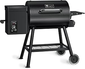 KingChii Electric Wood Pellet Grill & Smoker with Side Shelf, 456 SQ.IN Grill Capacity