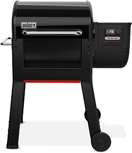 Weber Smoque 22‑Inch Pellet Smoker, Black – Outdoor BBQ Pellet Grill Up to 500 Degrees wi