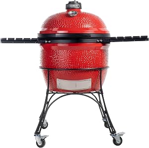 Kamado Joe Big Joe Series I 24-inch Ceramic Charcoal Grill and Smoker with Cart, Side Shel