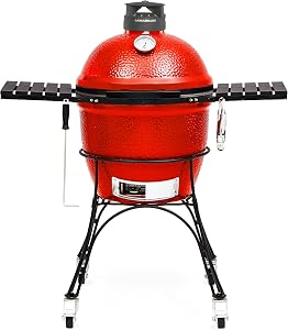 Kamado Joe Classic Joe Series II 18-inch Ceramic Charcoal Grill and Smoker with Cart, Side
