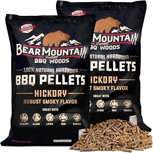 Bear Mountain 2-Pack All Natural Wood Pellets for Smoker, Grill & BBQ, 20 Lbs, Hickory